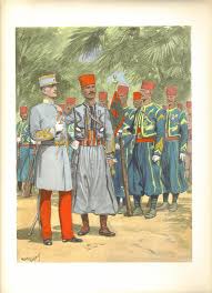 34 Tirailleurs Algeriens Grande Tenue Officier Francais Officier Indigene Sous Officier Porte Fanio En 2020 Armee Francaise Armee Italienne Illustration Militaire