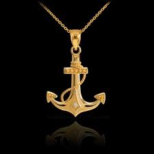 Gold Anchor Diamond Pendant Necklace Anchor Pendant Gold Gold Gold Rings Jewelry