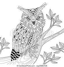 This coloring page belongs to these categories: Wise Owl Coloring Page In Exquisite Style Canstock
