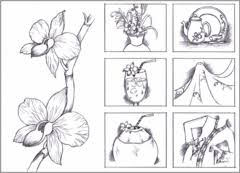 Svg elemen tumbuhan bunga botani imej ikon svg percuma. Sketsa Bunga Lukisan Bunga Orkid Simple