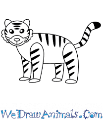 Draw two circles as guides for the tiger's body. How To Draw A Simple Tiger For Kids