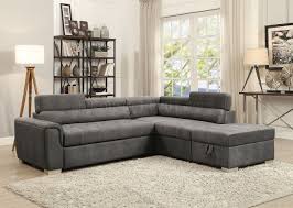 By day, sleeper sectionals provide all the cozy seating you want. Thelma Sleeper Sectional Sofa 50275 In Gray Microfiber By Acme