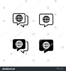 Language Icon Design Language English Translate International Translation Icon Logo Vector Symbol Set Graphic Design Logo Language Icon Logo Design