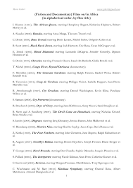 This abc order generator will sort word lists, numbers, or just. Fiction And Documentary Films On In Africa In Alphabetical Order