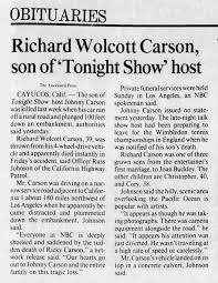 Private funeral services were held sunday in los angeles. Richard Wolcott Rick Carson 1952 1991 Find A Grave Memorial