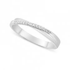 Ladies 18ct White Gold Diamond Crossover Shaped Wedding Ring In 2020 Wedding Rings Rings White Gold Diamonds