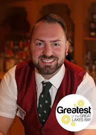 The Bavarian Inn Lodge was just awarded with two awards for the Greatest of  the Great Lakes Bay. The first is Evan Greskowiak. He was awarded “Greatest  Bartender" which is now a