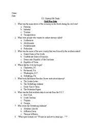 The us civil war (1861 to 1865) was the bloodiest american war in . Civil War Quiz By Rome Williams Teachers Pay Teachers