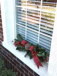 How To Make Christmas Window Sill Swags For Your Exterior Windows By S Outside Christmas Decorations Christmas Window Decorations Christmas Wreaths For Windows