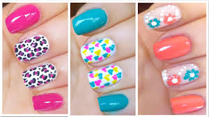 This super sweet nail trend is a summertime classic. 3 Cute Nail Art Designs For Spring Summer 2 Youtube