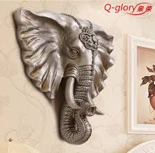 Ucuz Fil Kafasi 55 Cm Duvar Heykeller Ev Dekorasyon Aksesuarlari Recine El Sanatlari Suspansiyon Figurinler Bahce Elephant Decor Sculpture Elephant Home Decor