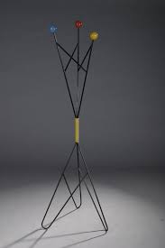 42w x 4.4d x 4h. 185 French Mid Century Coat Rack Wrought Iron Modern Lot 185 Modern Retro Furniture Vintage Home Accessories Coat Rack