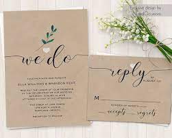 We Do Wedding Invitation Wedding Invite Modern Calligraphy Etsy Kraft Wedding Invitations Modern Wedding Invitations Country Wedding Invitations