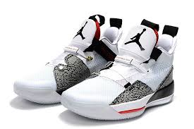 Mens Air Jordan 33 White Cement Elephant Print Basketball Shoes Sneakers Men Fashion Air Jordans Sneakers Fashion