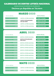 Lista de lotería y buscador de premios. Calendario De Los Proximos Sorteos De Loteria Nacional