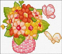 Free floral cross stitch patterns. Flowers Bouquet Cross Stitch Designs
