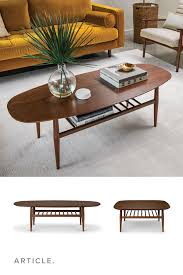 Lenia Walnut Oval Coffee Table In 2020 Coffee Table Books Decor Mid Century Coffee Table Coffee Table Decor Living Room