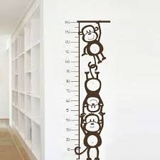 monkey children height sticker quote kids growth chart