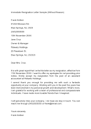 29 Immediate Resignation Letters Free Samples