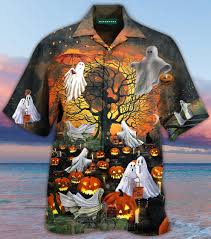 I got this from hawaii as i was blending in with the locals, i never wore this amazing shirt and dawned a coconut bra instead. Ghosts Halloween Hawaiian Shirt Tagotee