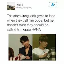 Most People Get Creeped Out When They Get A Stare But When Jungkook Is That Person Staring It S A Completely Different Story Bts Memes Hilarious Bts Memes Bts