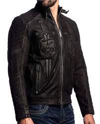 Affliction Midnight Hour Men S Leather Biker Jacket Moto Black Wash Leather Jacket Men Mens Black Jacket Leather Jacket