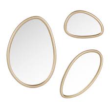 Set Van 3 Vergulde Spiegels 41x37 Maisons Du Monde Miroir Dore Miroir Maison Du Monde