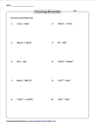 Factor by grouping worksheet and key. Factoring Polynomials Worksheets