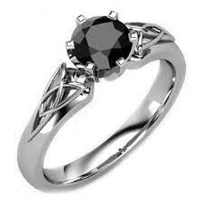 Black Diamond Triquetra Celtic Engagement Ring Black Engagement Ring Celtic Engagement Rings Black Diamond Ring Engagement