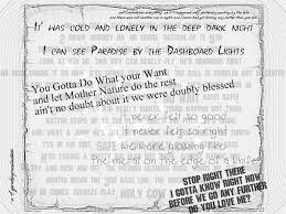 The Ultimate Words Put To Music Paradise By The Dashboard Lights Meat Loaf Classic Rock Music Quotes Words Quotes To Live By