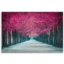 Aleja różowych drzew - Nowoczesny obraz do salonu | FEEBY