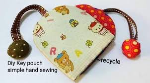 diy key pouch simple hand sewing tutorial recycle 简单的可手缝钥匙包教程用旧的包包改造rilakuma hand sewing key pouch pouch