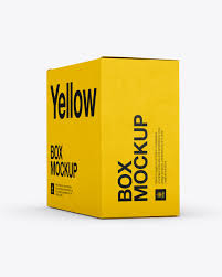 Download Small White Cardboard Box Mockup 70 Angle Front View Eye Level Shot In Box Mockups On Yellow Images Object Mockups