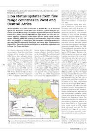 Early pleistocene to recent … Pdf Lion Status Updates From Five Range Countries In West And Central Africa