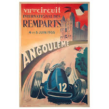 French Angouleme Circuit Des Remparts Juin 1955 Race Poster Vintage Racing Poster Racing Posters Vintage Posters