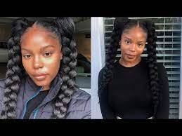 Two Jumbo Braids With Kanekalon Braiding Hair Protective Style Youtube Two Jumbo Braids Kanekalon Braiding Hair Jumbo Braids