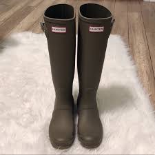 Hunter Shoes Dark Olive Tall Hunter Boots Poshmark