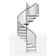 In addition to finding the studs, you have to make marks at the top and bottom of the stairway to indicate the standard railing height of the rail above the stairs. Mylen Stairs Reroute Galvanized Exterior 60in Diameter Fits Height 85in 95in 1 42in Tall Platform Rail Spiral Staircase Kit Ec60z09v003 The Home Depot