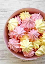 Meringue Cookies In A Pink Bowl Meringue Cookie Recipe Easy Meringues Meringue Cookies