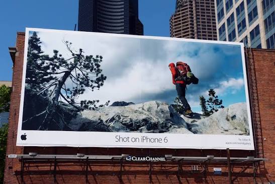 Billboard OOH Shot on iPhone 6 của Apple sử dụng hình ảnh chụp bằng iPhone trên biển quảng cáo ngoài trời