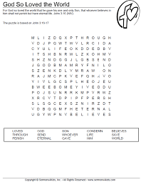 Print this florida word search and other worksheets to teach your children or students the vocabulary related to this southern state. God So Loved The World Word Search Sermons4kids