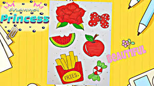 draw cute red stikers مراحل رسم استيكر باللون الأحمر سهل جدا