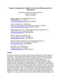 Water level and temperature water level 36% full water temp 65+. Pdf Reservoir Oxygenation To Meet Environmental Requirements For Hydropower Richard Ruane Academia Edu