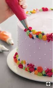 Flowery Cake Decorating Idea That Doesn T Require Piping Actual Flowers Cake Decorating Cake Desserts Cake Recipes