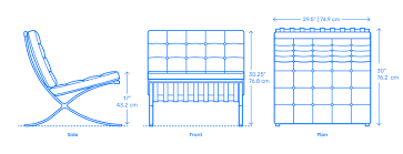 Shop barcelona chair and see our wide selection of lounge chairs + armchairs at design within reach. Barcelona Chair Dimensions Drawings Dimensions Com