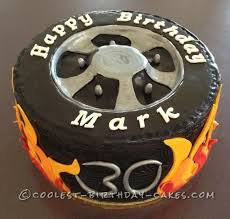 Pinterest 21st Birthday Cake Ideas For Guys Cool Tyre Cake For A 30 Year Old Rev Head Cake Cars Birthday Cake