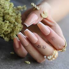 Coffin nails are becoming more and more popular these days. White Tipped Coffin Nails Out Line Uv French Tips Nude Glossy Fasle Nails Sophisticated Nude With Little Bit Of Tipping Edge False Nails Aliexpress