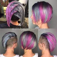 I Love Placing Color On Short Hair So That Every Way You Part It The Color Will Look Different Pravana Silver Hair Styles Short Hair Color Short Hair Styles