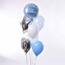 Available in bouquets or alongside one of our special gifts. Christening Baby Shower Balloon Bouquet Style One Simply Balloons Teesside Free Next Day Delivery
