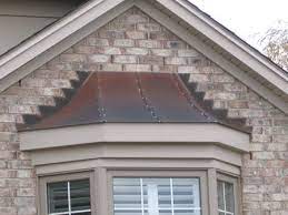 Copper Roofing Over Bay Windows Classic Copper Works Copper Finials Awnings Hoods Bay Windows House Exterior Copper Roof House Styles